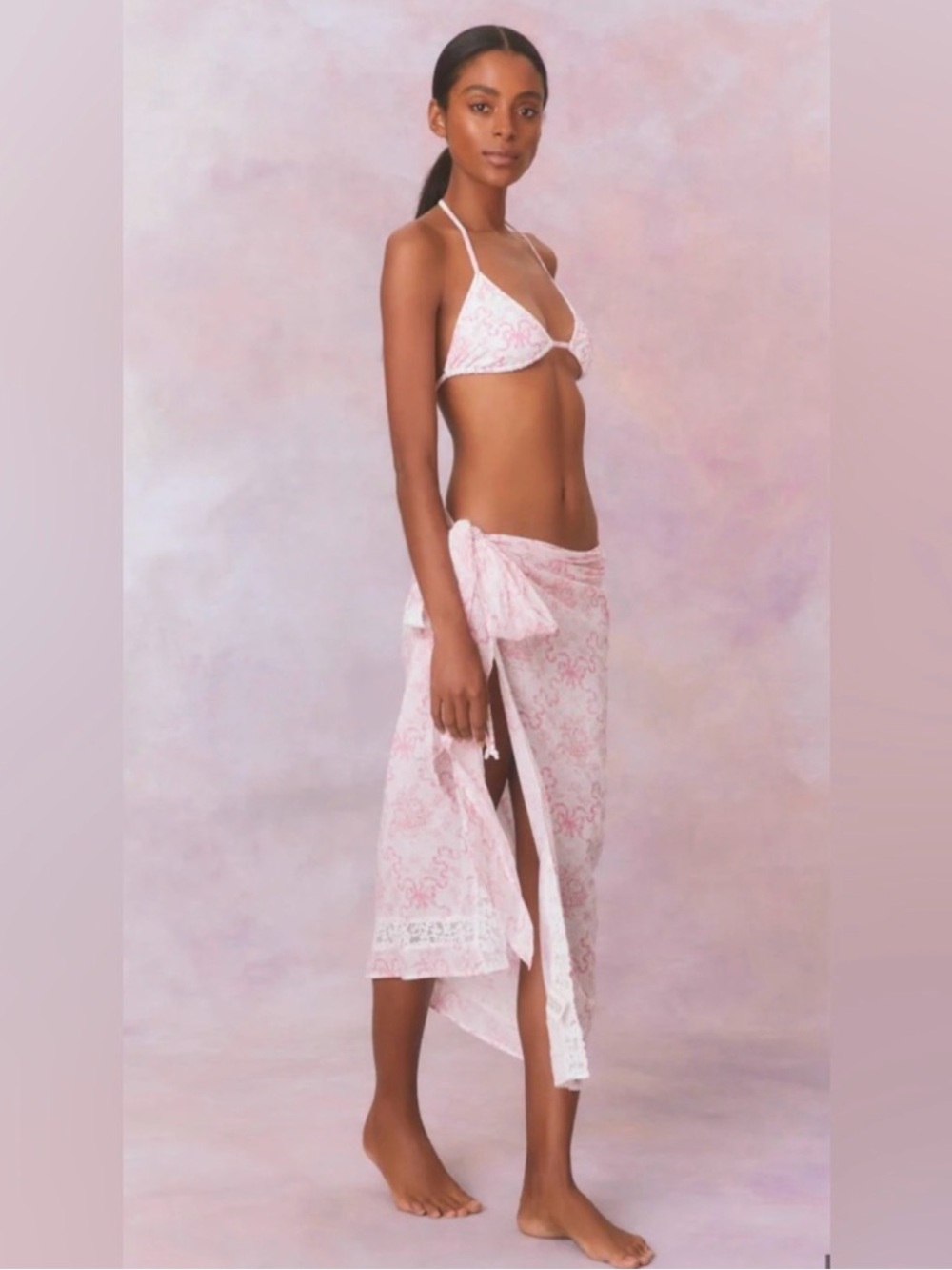 NWT LoveShackFancy Emabella Pareo in bubblegum pink bow